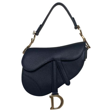 black grained calfskin saddle bag